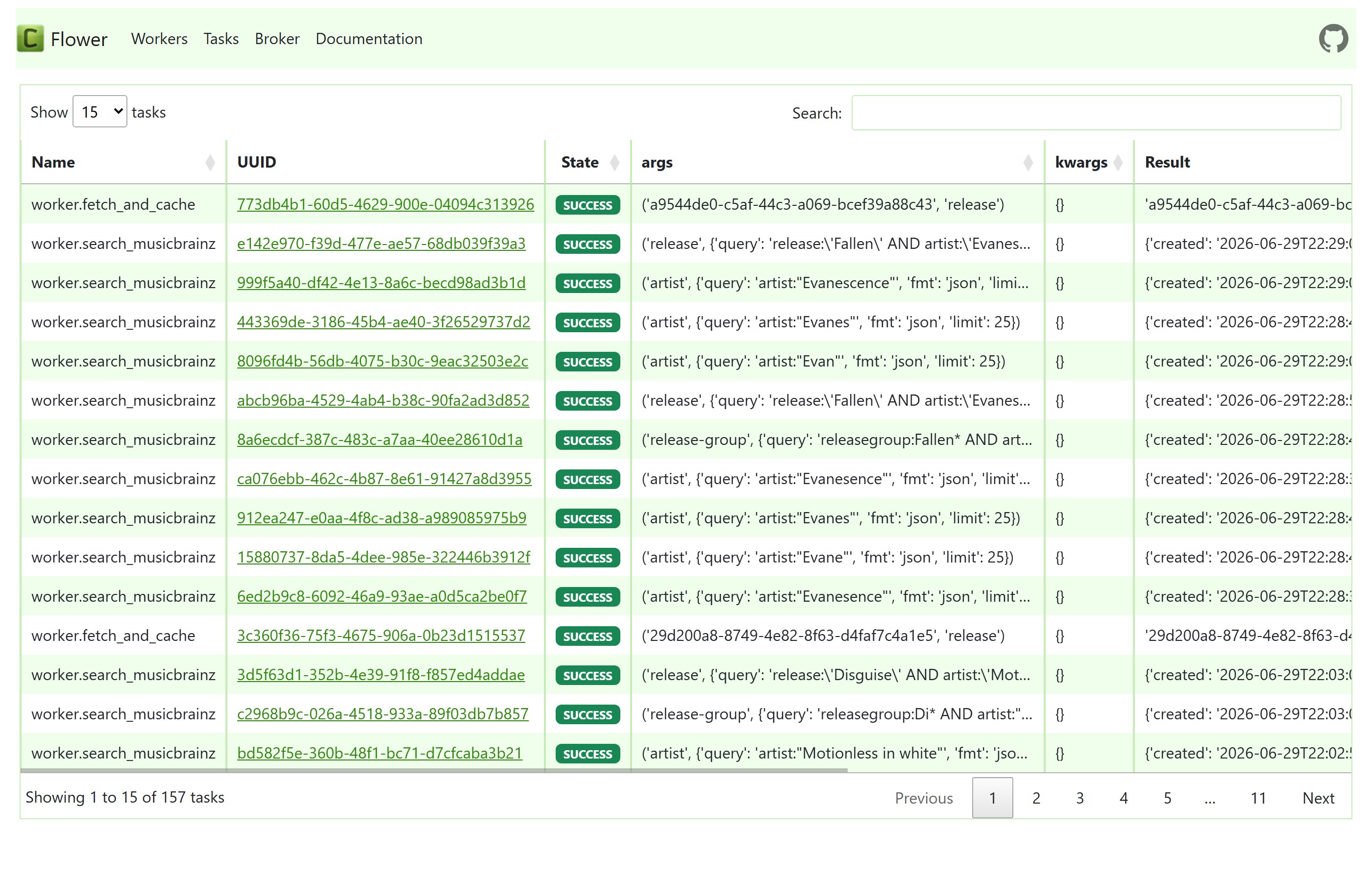 Screenshot representing the Prelude shared music catalogue service